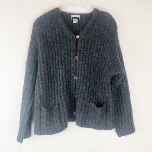 Vintage Express Tricot Sweater  Small Mohair Blend Cardigan Hairy Boxy‎ Chunky